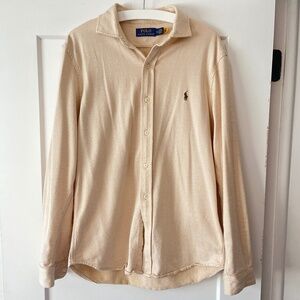 Polo Ralph Lauren Men’s Houndstooth Pattern Button Shirt Beige, Size M